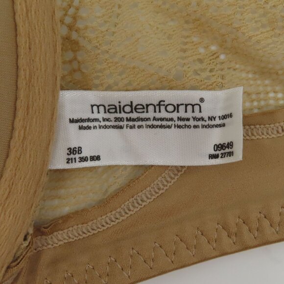 Maidenform 36B Custom Lift T Back Bra 09649 Solid Beige Underwire Front Closure - Picture 8 of 12